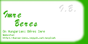 imre beres business card